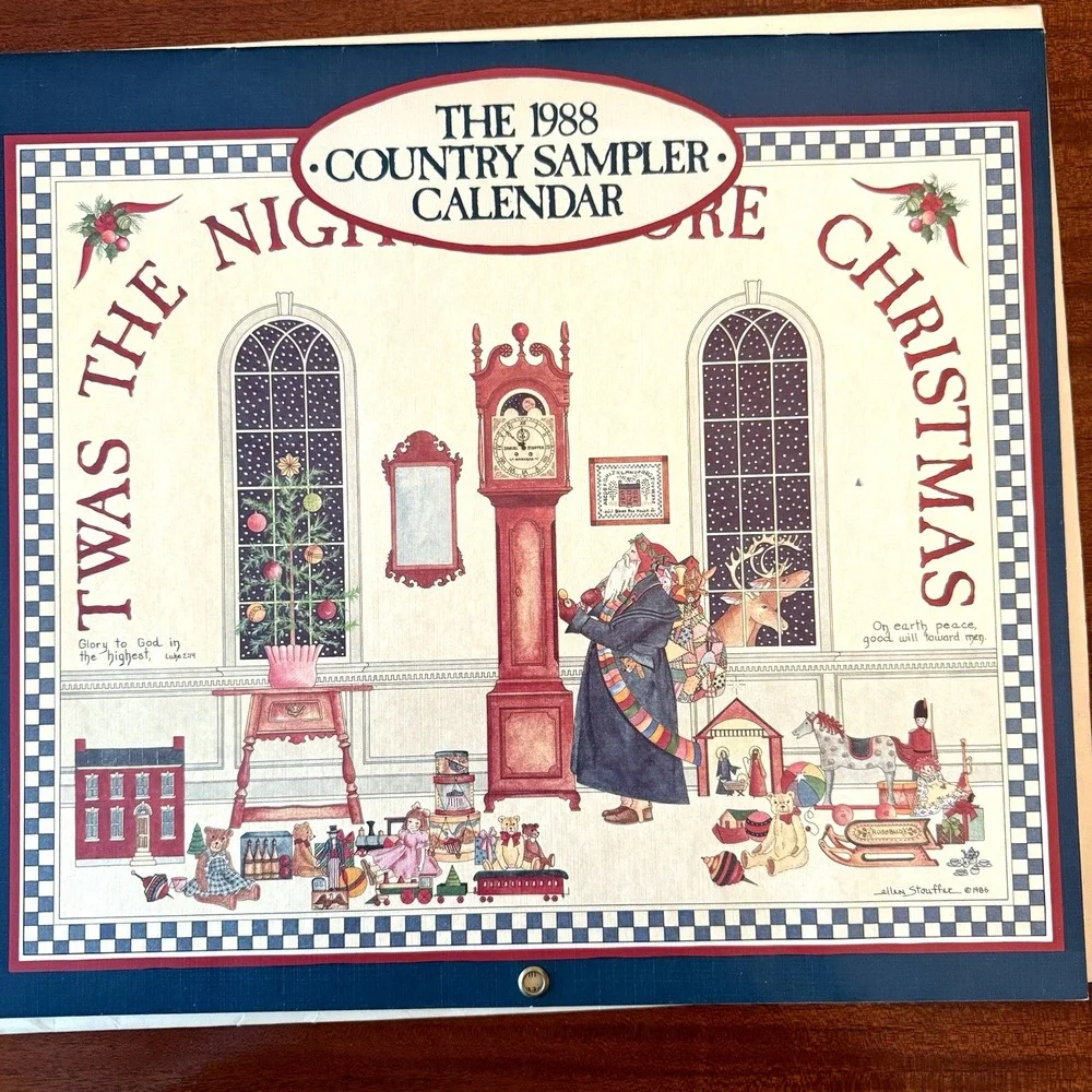 1988 Country Sampler Calendar – 12x12 – Folk Art Cottagecore‎ Grannycore